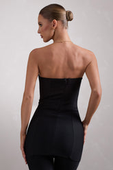 Black Bandage Strapless Longline Top